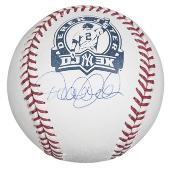 Lot of (2) Mariano Rivera & Derek Jeter Single Signed OML Selig Baseballs (MLB Authenticated & Steiner)